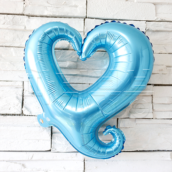 은박풍선 귀여운 하트 블루_파티풍선 셀프백일상 돌상소품  풍선장식 생일파티풍선